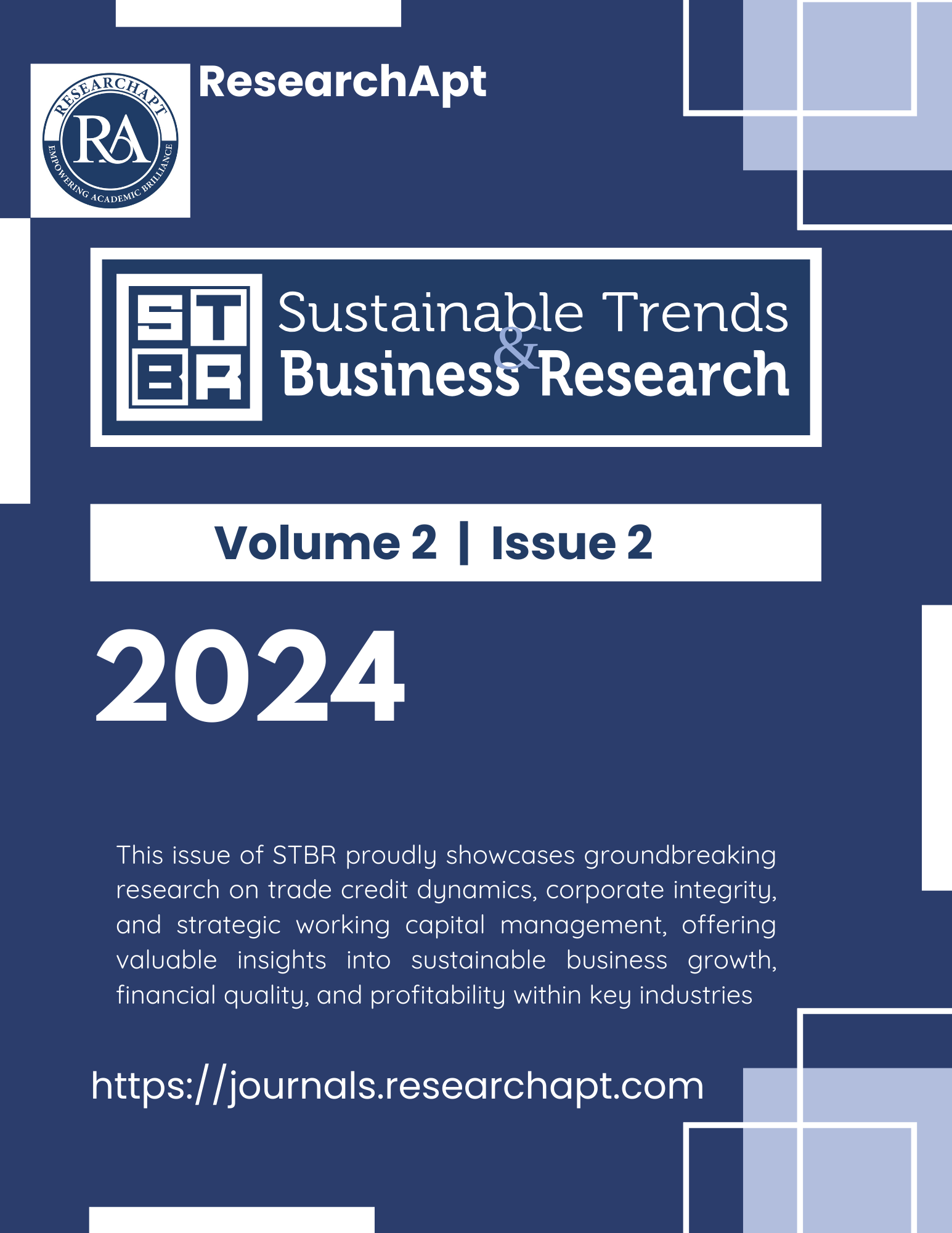 					View Vol. 2 No. 2 (2024): Sustainable Trends and Business Research
				